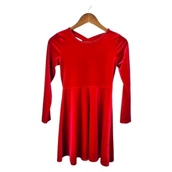 The Children's Place Girls Crushed Velvet Bow Back Skater Dress 12